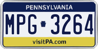 PA license plate MPG3264