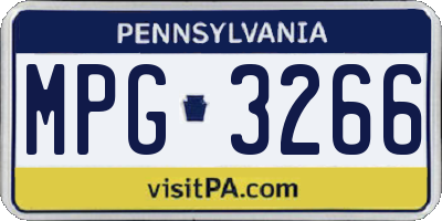 PA license plate MPG3266