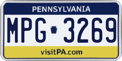PA license plate MPG3269