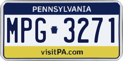 PA license plate MPG3271