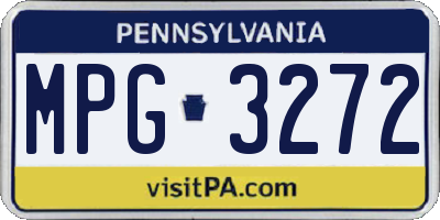 PA license plate MPG3272