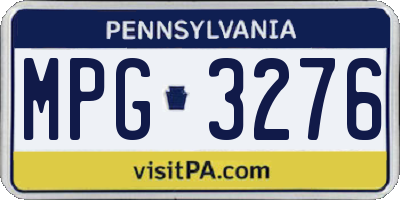 PA license plate MPG3276