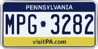 PA license plate MPG3282