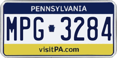PA license plate MPG3284