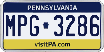 PA license plate MPG3286