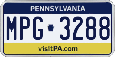 PA license plate MPG3288