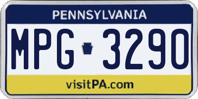 PA license plate MPG3290
