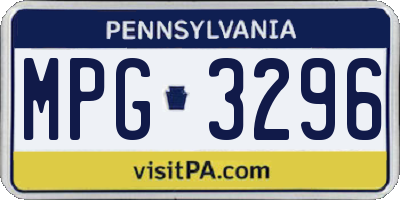 PA license plate MPG3296
