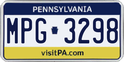 PA license plate MPG3298