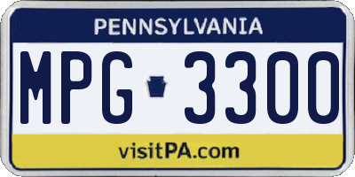 PA license plate MPG3300