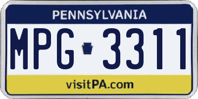 PA license plate MPG3311