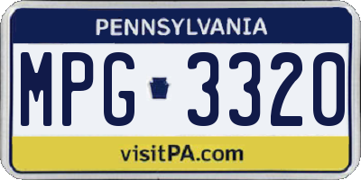 PA license plate MPG3320