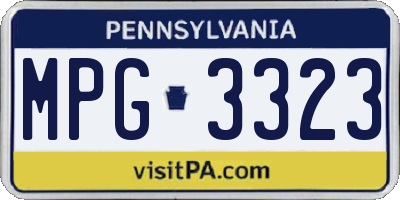 PA license plate MPG3323
