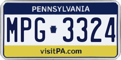 PA license plate MPG3324