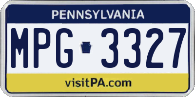 PA license plate MPG3327