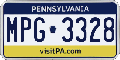 PA license plate MPG3328