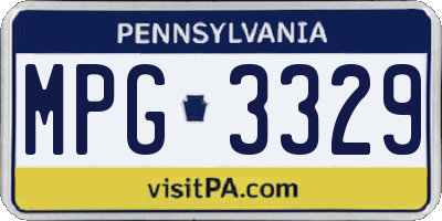 PA license plate MPG3329