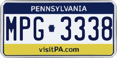 PA license plate MPG3338