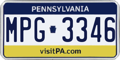 PA license plate MPG3346