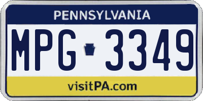 PA license plate MPG3349