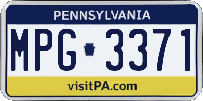 PA license plate MPG3371
