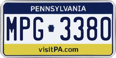 PA license plate MPG3380