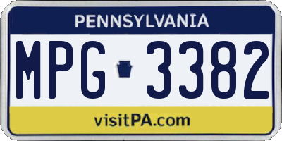 PA license plate MPG3382