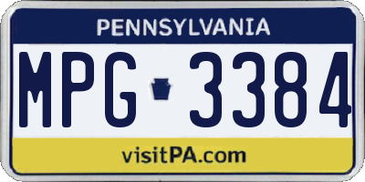 PA license plate MPG3384