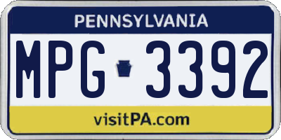 PA license plate MPG3392