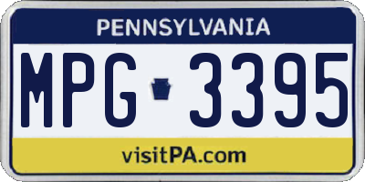 PA license plate MPG3395