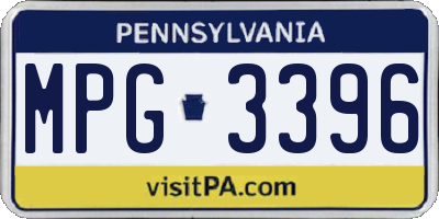 PA license plate MPG3396