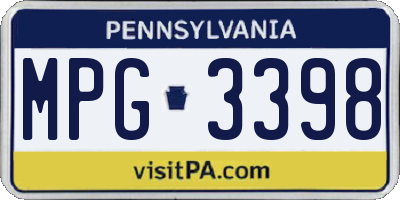PA license plate MPG3398