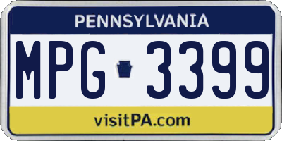 PA license plate MPG3399