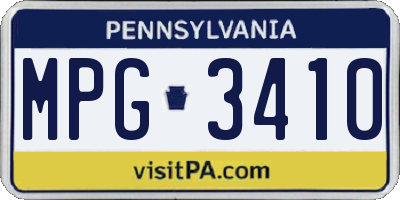 PA license plate MPG3410