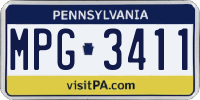 PA license plate MPG3411