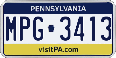 PA license plate MPG3413