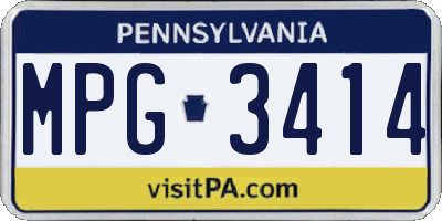 PA license plate MPG3414