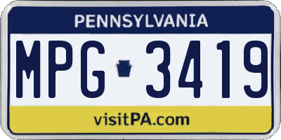 PA license plate MPG3419
