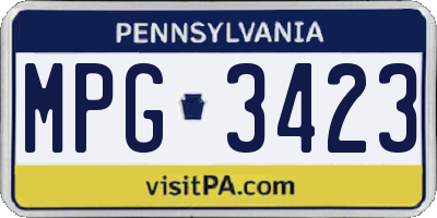 PA license plate MPG3423