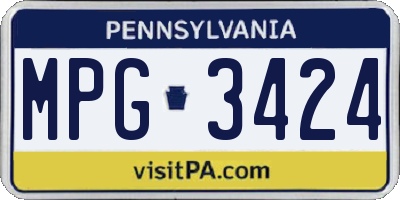PA license plate MPG3424