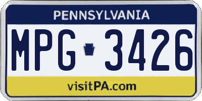 PA license plate MPG3426