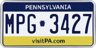 PA license plate MPG3427