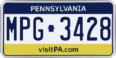 PA license plate MPG3428