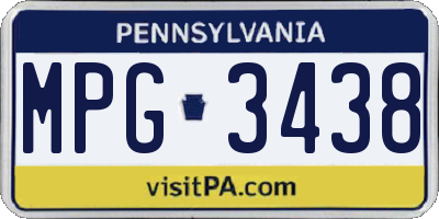 PA license plate MPG3438
