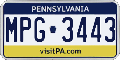 PA license plate MPG3443