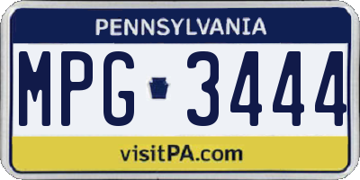 PA license plate MPG3444