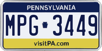 PA license plate MPG3449