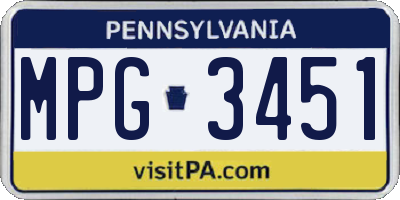 PA license plate MPG3451