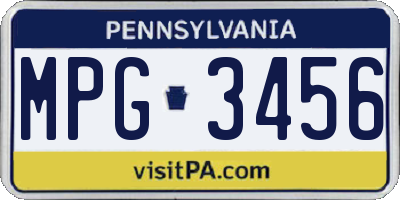 PA license plate MPG3456