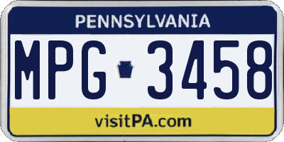 PA license plate MPG3458
